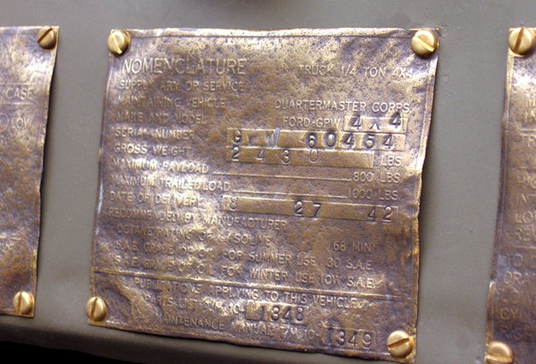 GPW 60454 Brass Plate