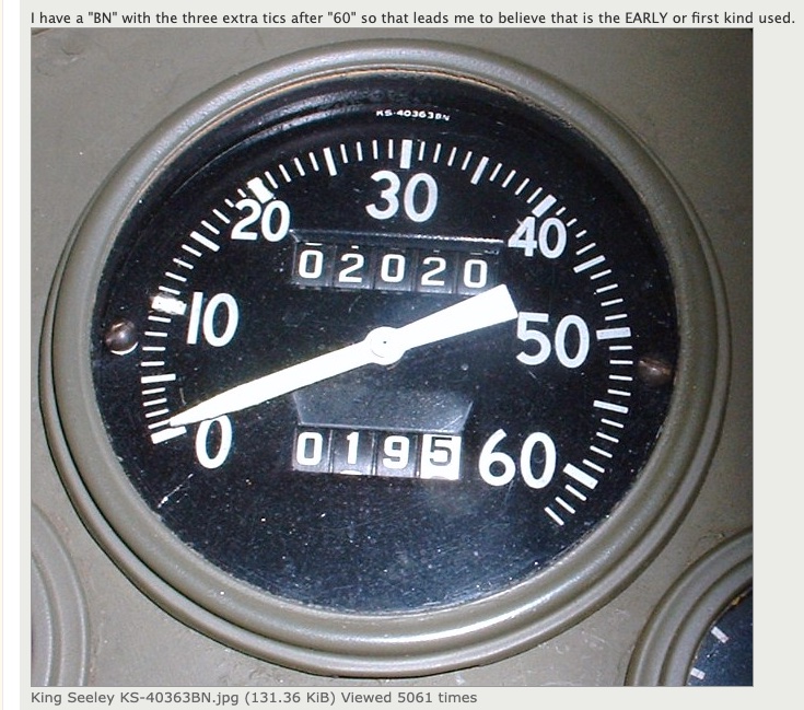 Military Speedometer King Seeley Speedometer timeline. Please challenge me! - G503 Military ...