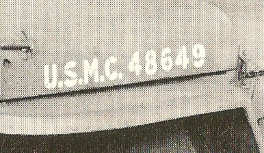 close up hood number USMC 48649