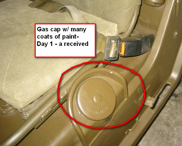 Gas cap multiple coats of paint