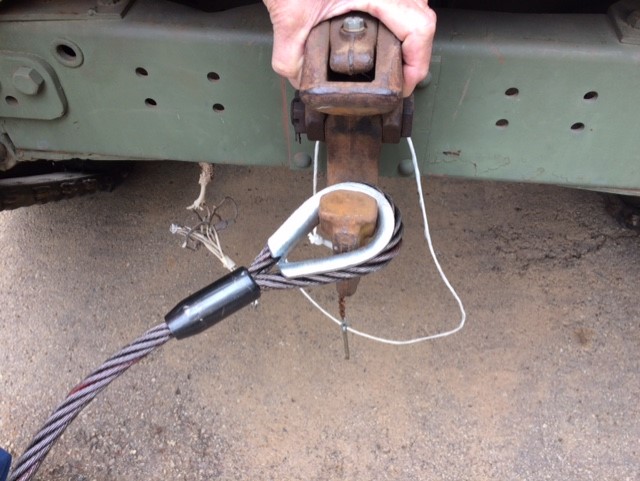 Halftrack tow cable
