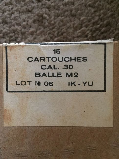 Cartouche .30cal M2 Balle