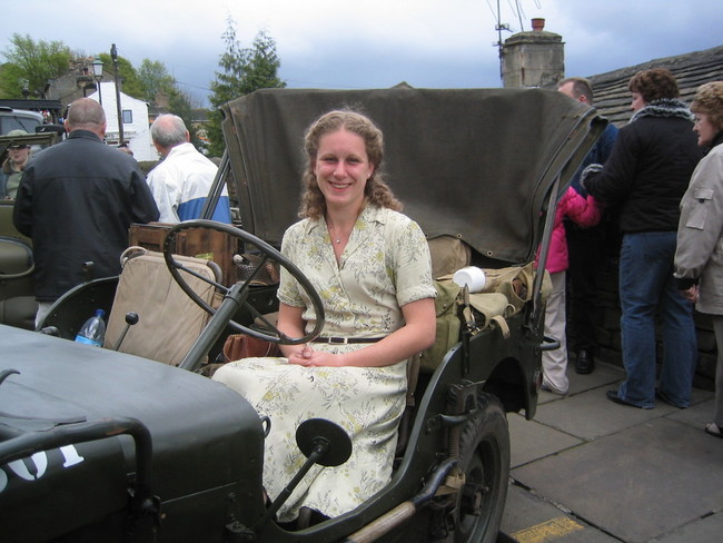 Helen in the Jeep. Haworth 2005
