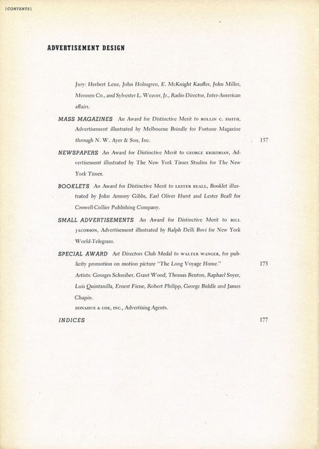 Art Directors 21st Annual 1942