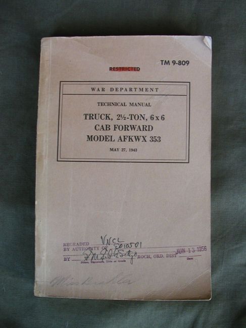 Orig. AFKWX 353 6x6 TM 9-809