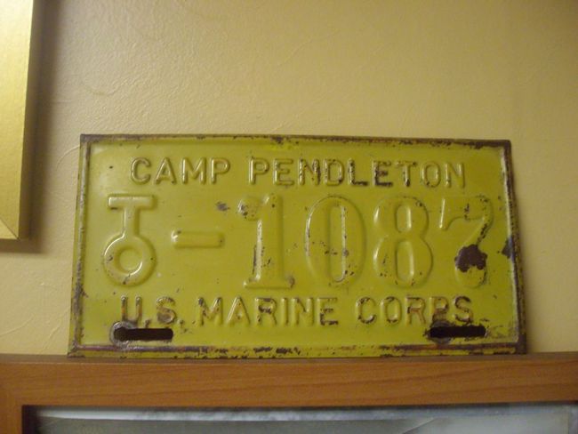 licence plate camp pendleton