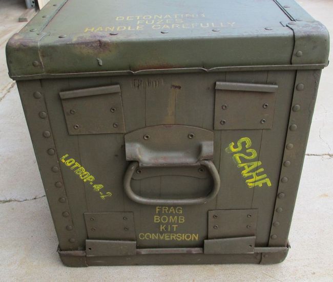 WW2 Bomb Fuze Crate end markings