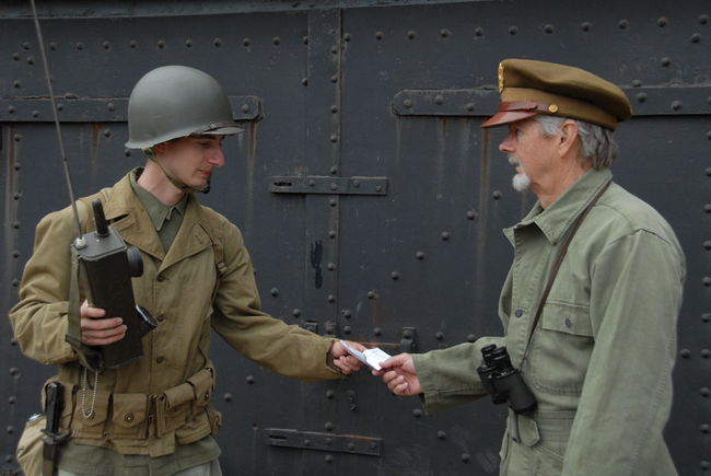 Capt William Jones receiving a message