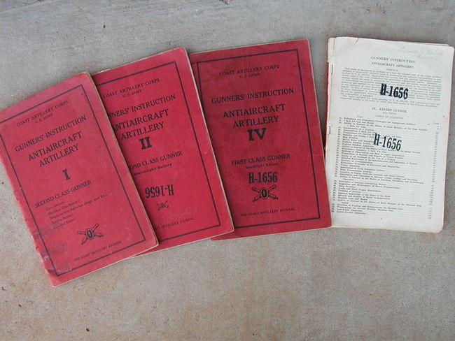 1930s Artillery Reference Books