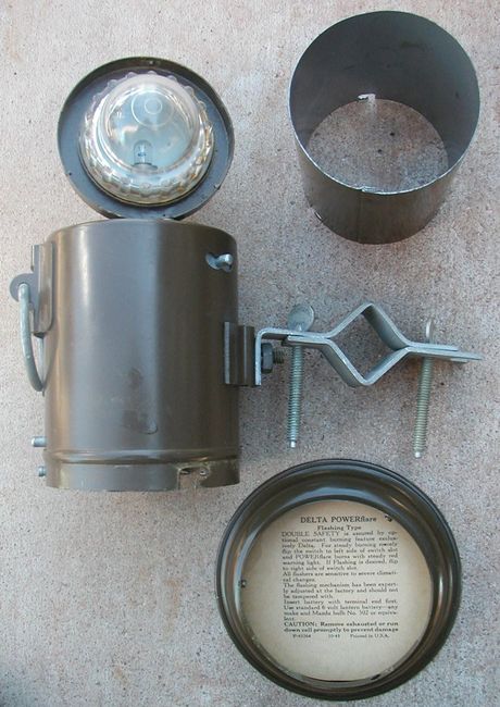 1943 6V Delta Road Light components