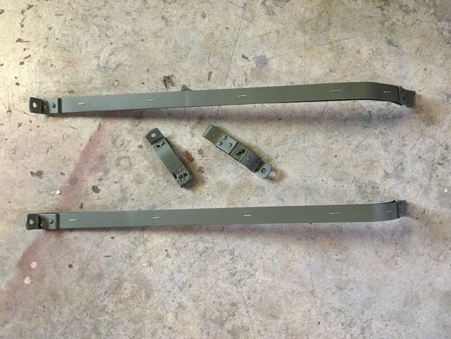 MB fuel tank straps top restored
