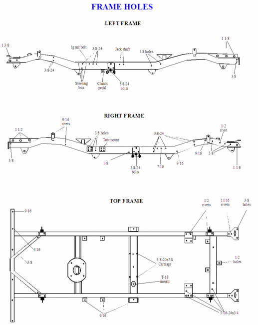 34 Ford frame drawing