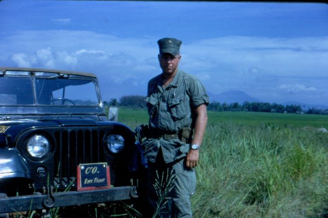 Gary Fox in front of Dad's Jeep