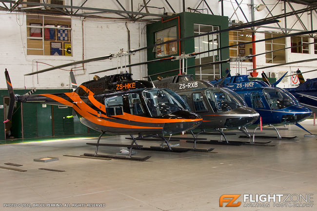 Bell 206 Jet Ranger ZS-HKE ZS-RXB ZS-HKF Rand Airport FAGM