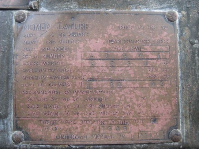 GPW 29801 - Data Plate