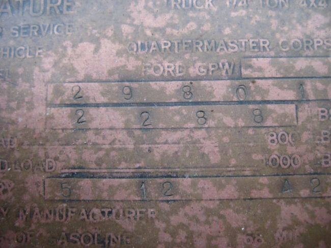 Data Plate close up