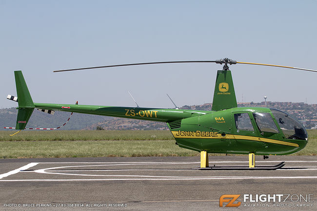 Robinson R44 ZS-OWT Rand Airport FAGM John Deere