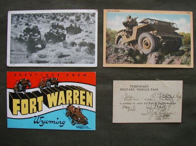 WW2 Jeep Postcards and Documents