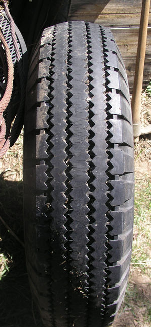 Firestone 900-16 tire #1 tread checking