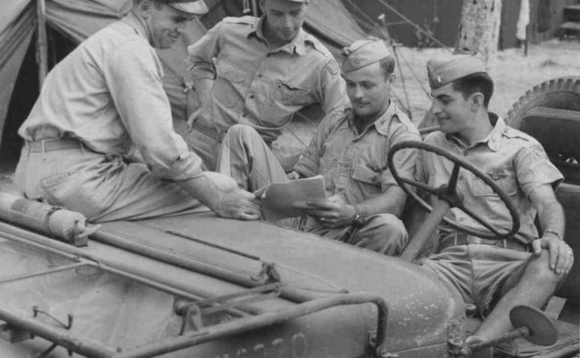 Members of the crew of the 7th AAF Liberator &quot;Little Joe&quot;. PTO