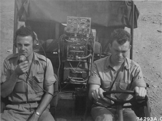 Portable radio installed in jeep