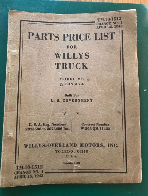 Parts price list April 42