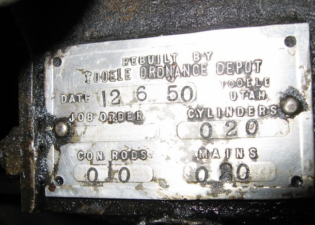 Tooele Engine Rebuild Plate