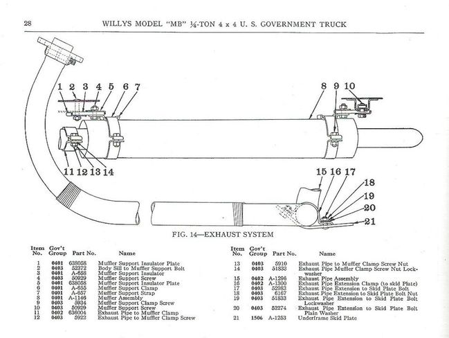 Slat Grill muffler diagram