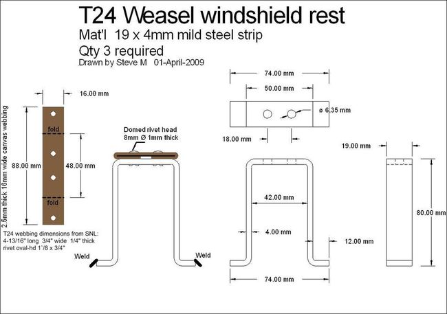 T24 Weasel windshield bracket