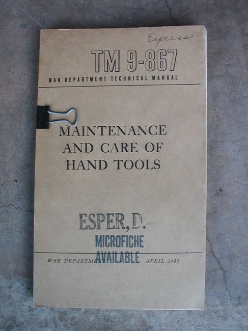 WW2 TM 9-867 Hand Tools Pub
