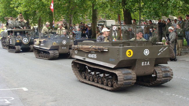 Military parade at Tanks in Town , Mons , Belgium