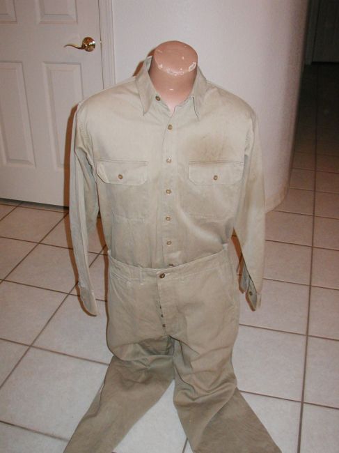 WW2 EM Chinos Shirt and Trousers -- Large
