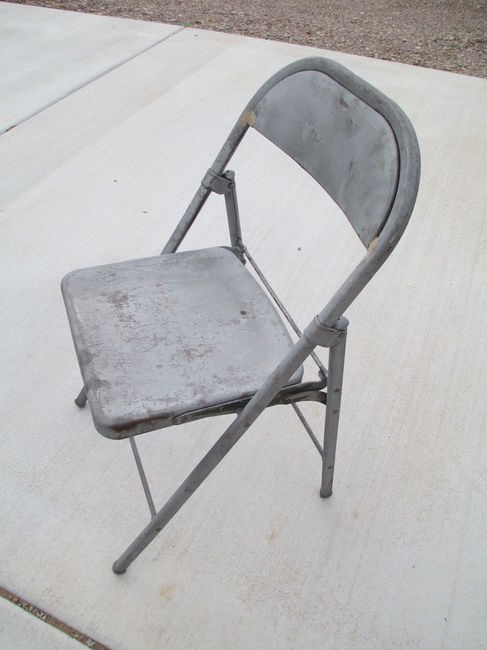 WW2 Folding Metal Chair