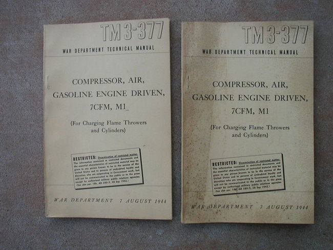WW2 TM 3-377 CWS Compressor Manuals