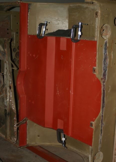 floor in and clamped