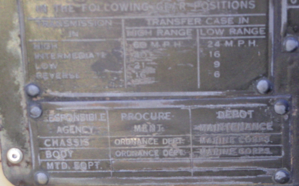 M38a1 data plate