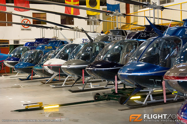 Bell helicopters at Henley Rand Airport FAGM