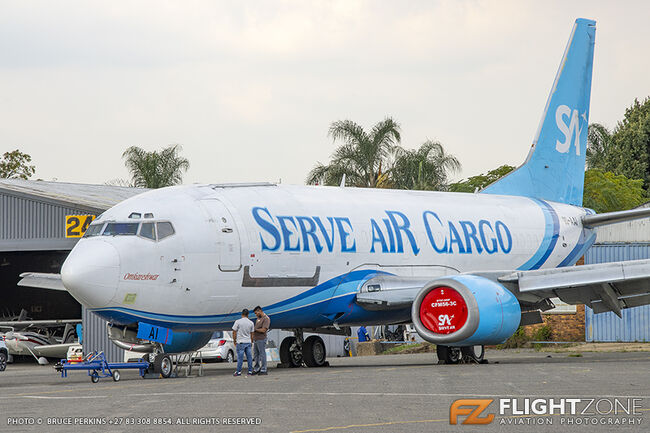 Boeing 737-300(F) 9S-AAI Rand Airport FAGM Serve Air Cargo